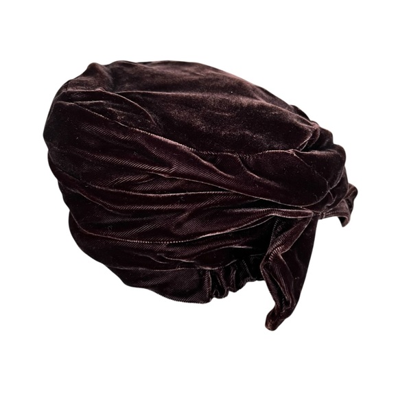 Rare Brown Velvet Turban Union Made in USA 40's - 50's - Picture 5 of 15